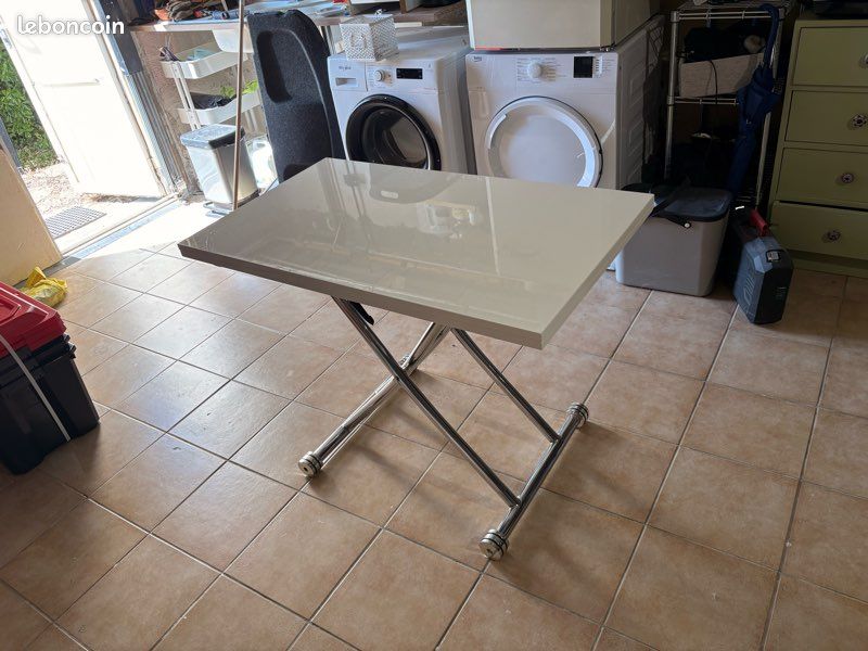 Table relevable extensible blanche (image 2)