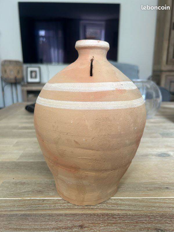 Tirelire marocaine en terre cuite-pièce unique 23 cm (image 5)