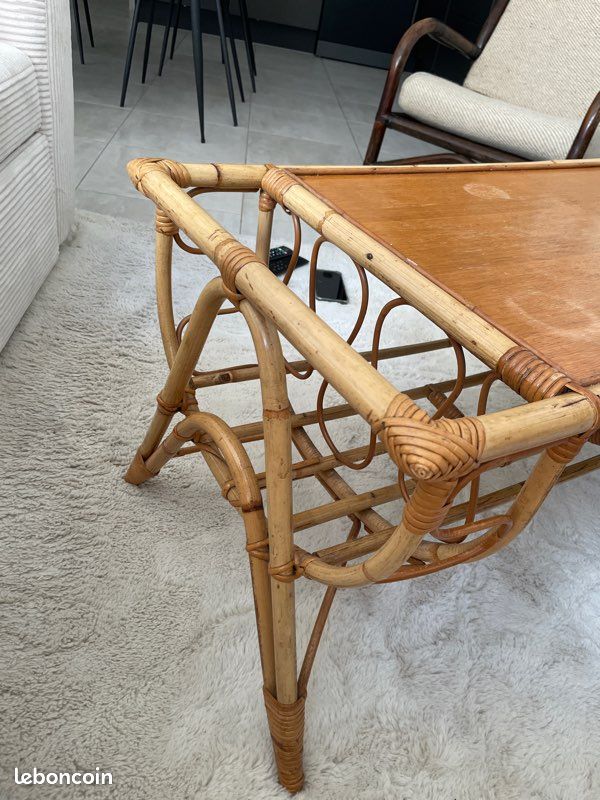 Table basse en rotin (image 4)