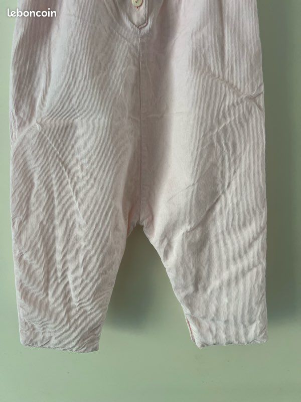 Salopette en velours rose coton fille 6 mois Cyrillus (image 11)