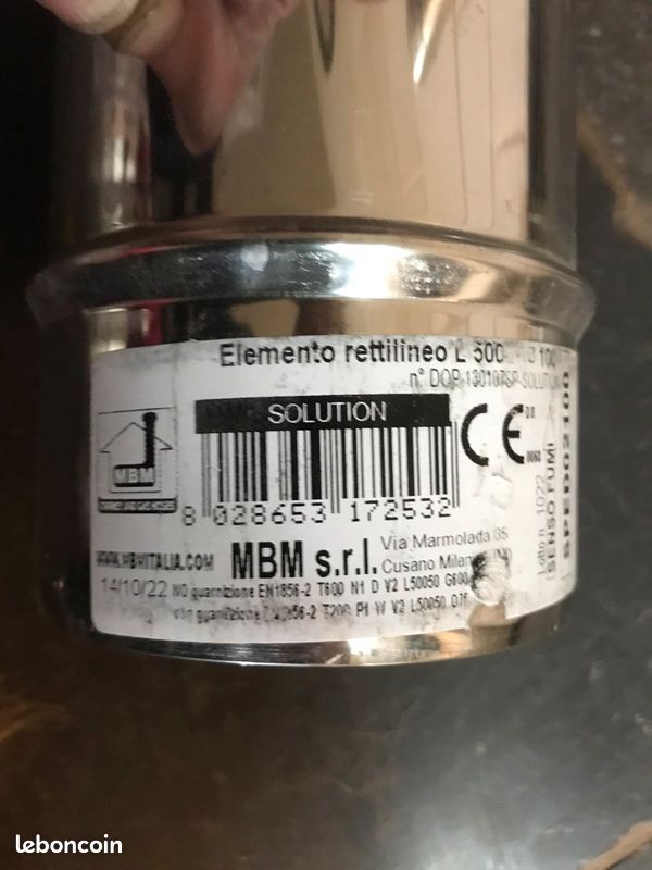 Tube fumée inox d100 (image 2)