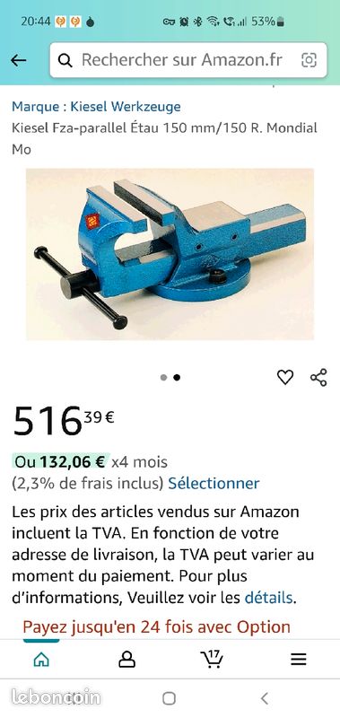 Étau / Presse D'établi Silverline 138785 | 150 Mm | Fonte | 3,5 Kg