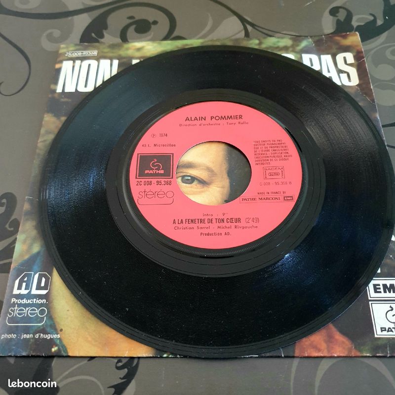 Disques vinyle 45 tours Alain Pommier"Non je ne le savais pas" (image 4)