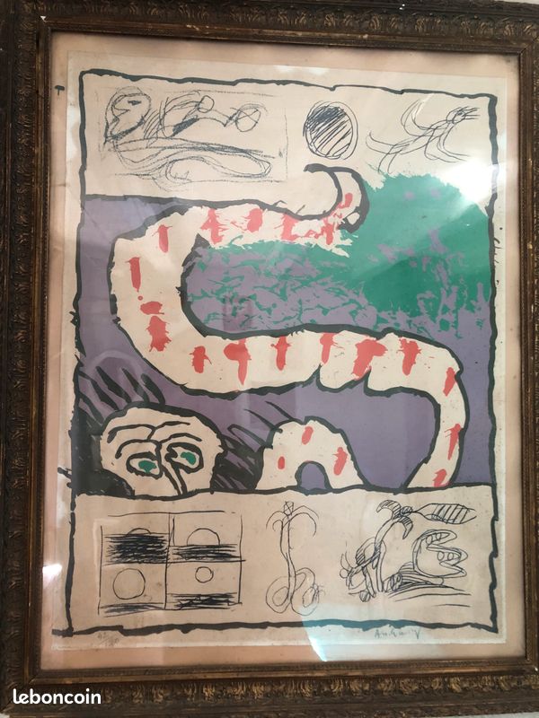 Lithographie de Pierre Alechinsky, Une pierre , deux passages 1967 sur