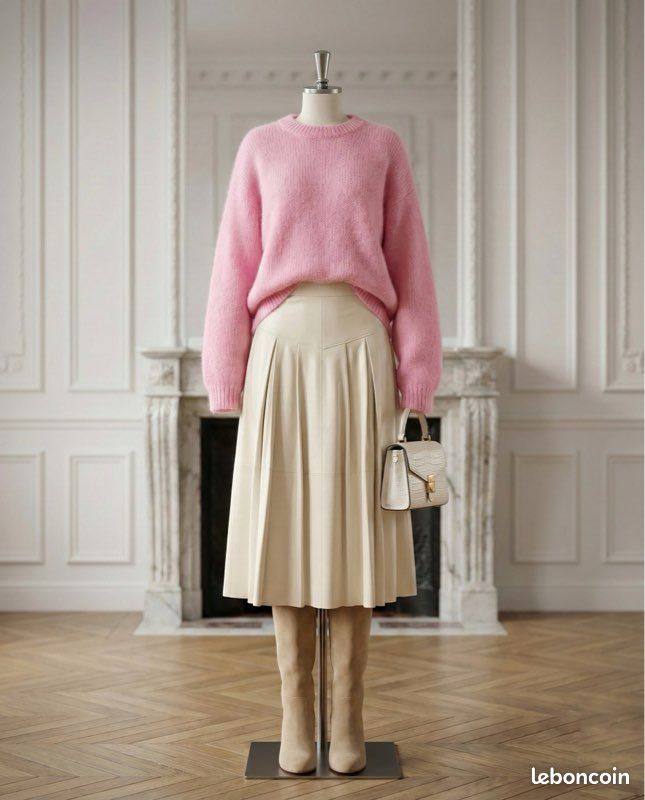 Pull Col V J.Crew Rose Doux - Laine Mohair/nylon - Taille S - Occasion Très Bon état