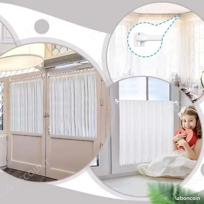 Lot De 4 Supports De Tringle à Rideaux Auto-Adhésifs - Sans Perçage, 3 Méthodes D'Installation Pour Appartement Et Maison