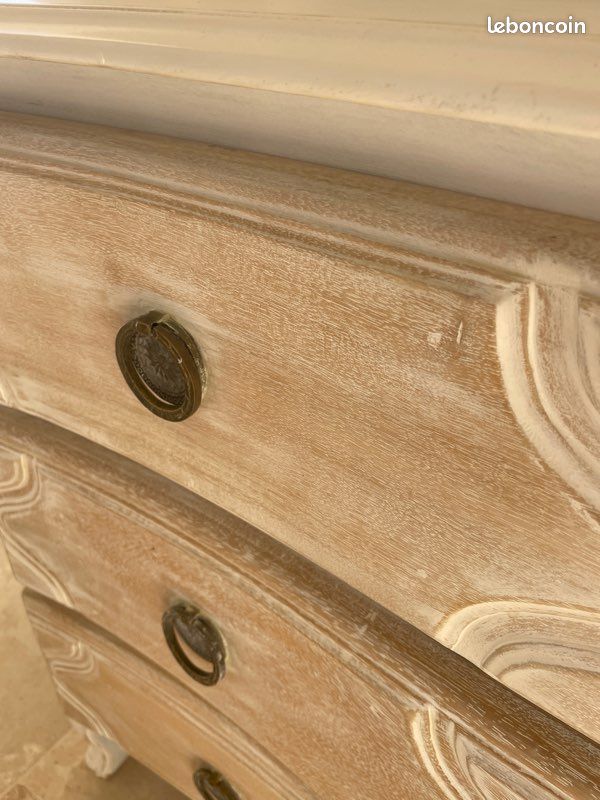 Commode trois tiroirs bois massif (image 3)