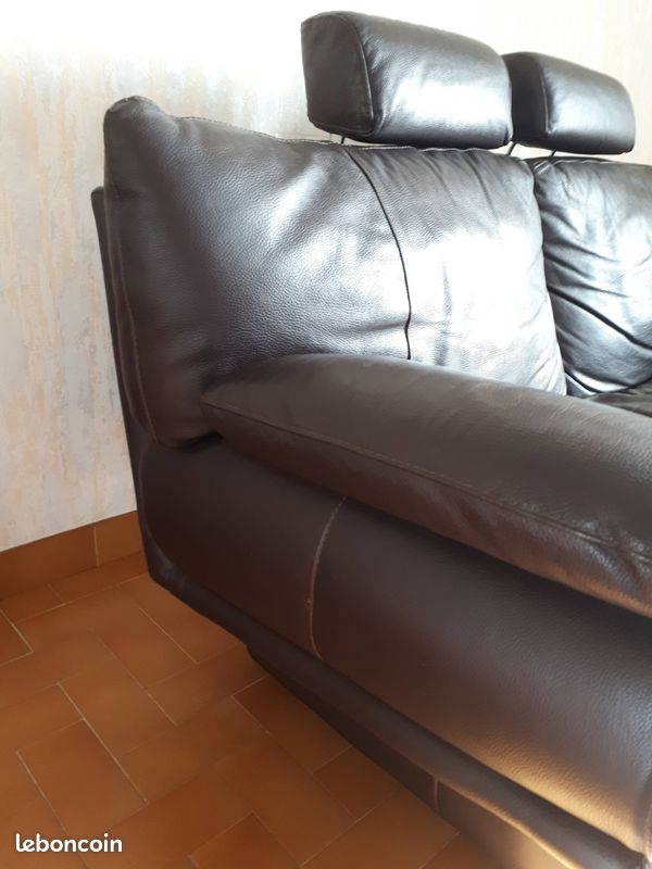 Canapé cuir chocolat (image 5)