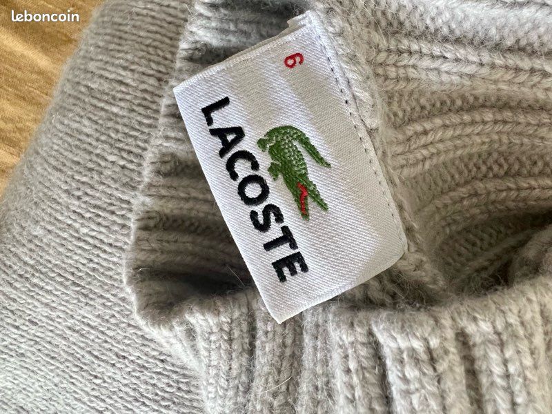 Pull laine grosse maille Lacoste XL Vêtements