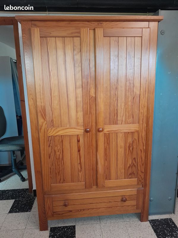 Armoire 2 portes en pin massif (image 1)