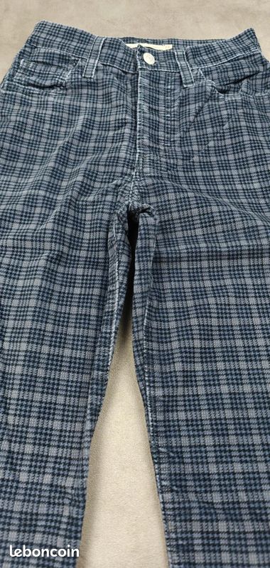 Pantalon Femme Levi's Ribcage Straight Ankle |W23 L27 FR32| taille haute droit carreaux velours #F510 (image 6)