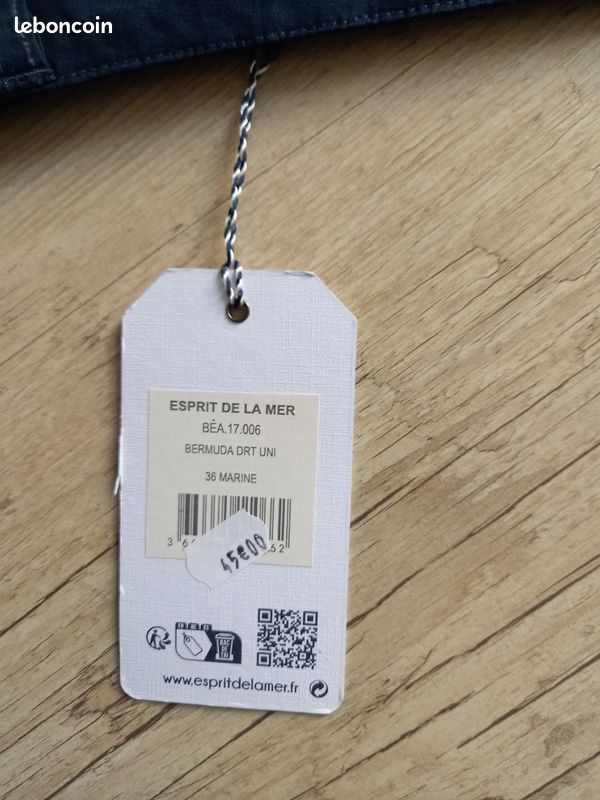 Pantalon velours côtelé bleu marine 98 % coton, Closette Paris : Achat occasion | Pantalons droits (femme) Closette Paris Bleu Marine Neuf, avec étiquette