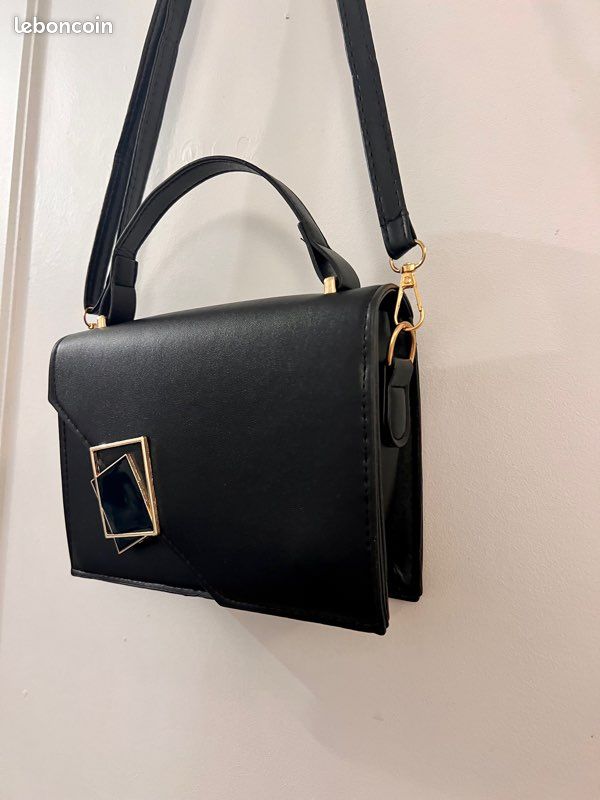 Sac à main bandoulière en cuir noir pour femme 3 styles en 1 (image 17)