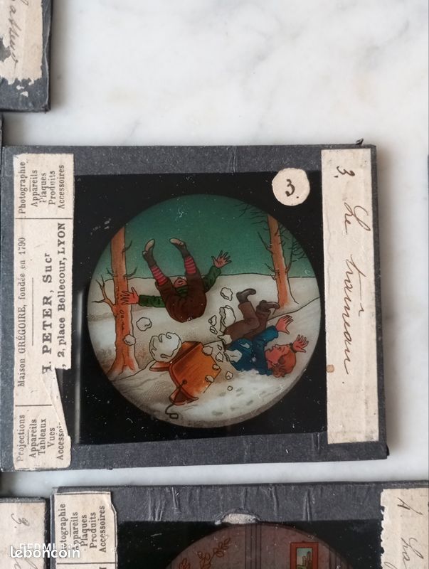 9 PLAQUES EN VERRE POUR JOUET ANCIEN LANTERNE MAGIQUE 1900 | eBay