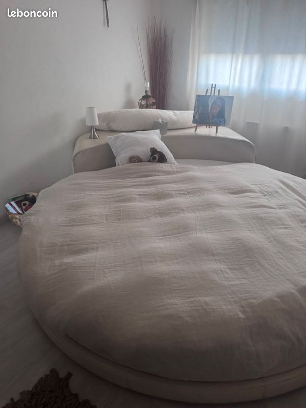Lit rond cuir roche bobois (image 1)