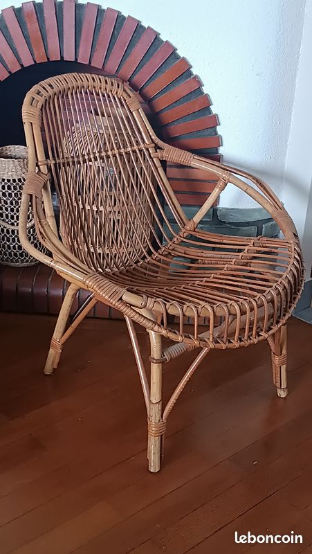 Fauteuil rotin (image 1)
