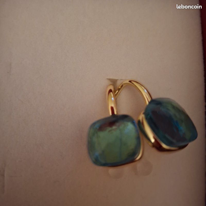 Boucles D'oreilles Dormeuses Edwardien Doré Vieilli Mat Serti De CZ