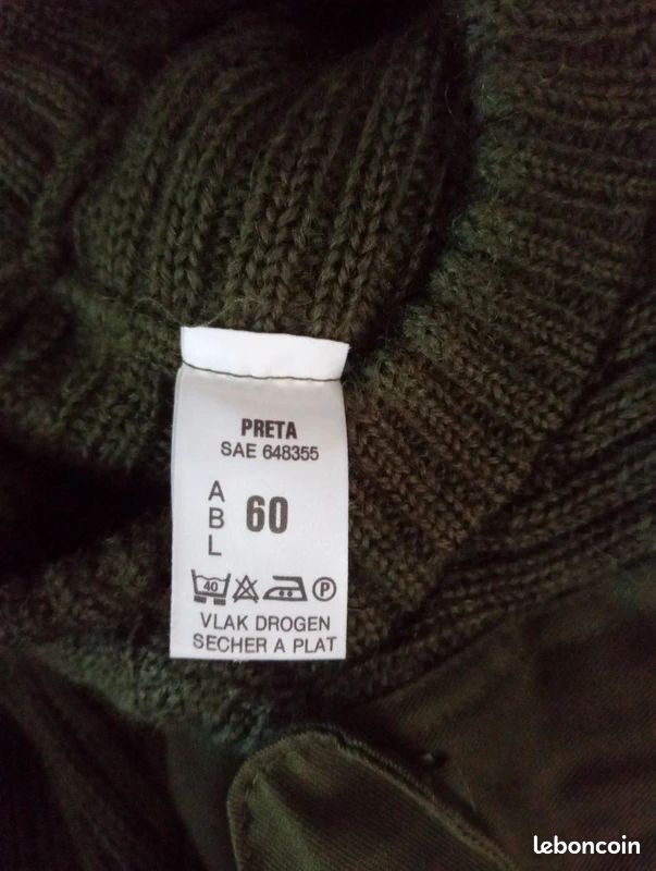 Pull Militaire Français Commando - Vert Foncé - Taille XL - Neuf Sans étiquette - Qualité Supérieure