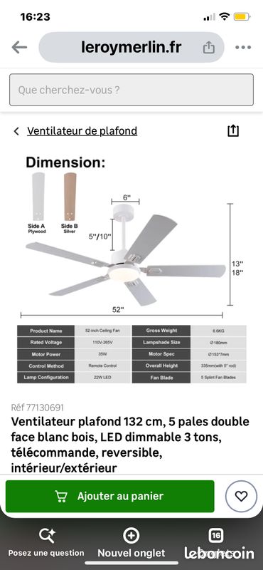 Ventilateur plafond (image 3)