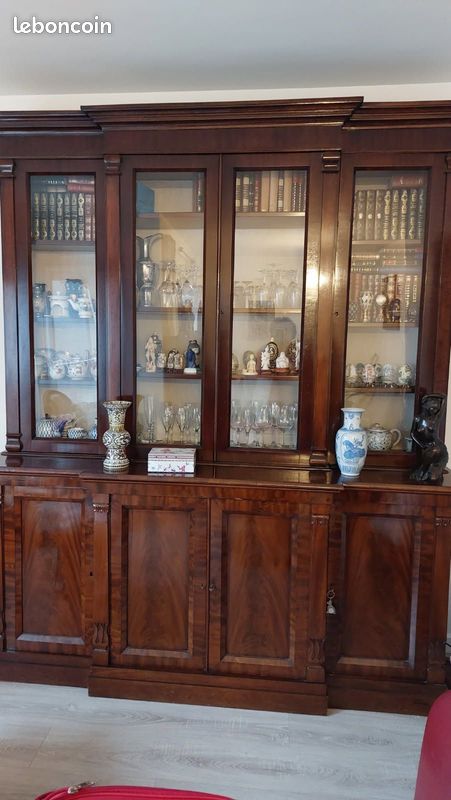 Vends bibliothèque anglaise deb 20eme acajou (image 1)