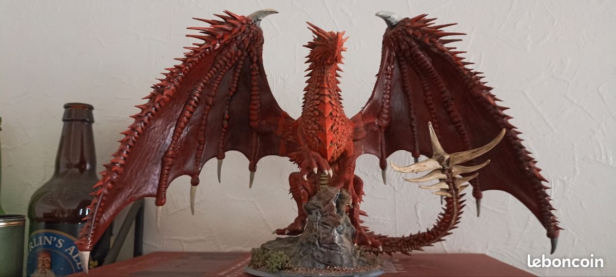 Set De Dés Dragon Rouge – D&D Polyédriques – Sac Inclus – Cadeau Aventurier
