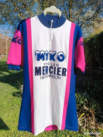 Maillot pull cycliste MIKO Cycles MERCIER HUTCHINSON 1977 shirt trikot L