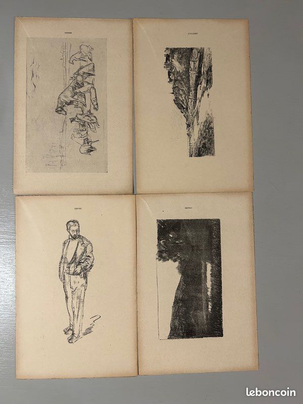 Lot de 4 lithographies anciennes (image 1)