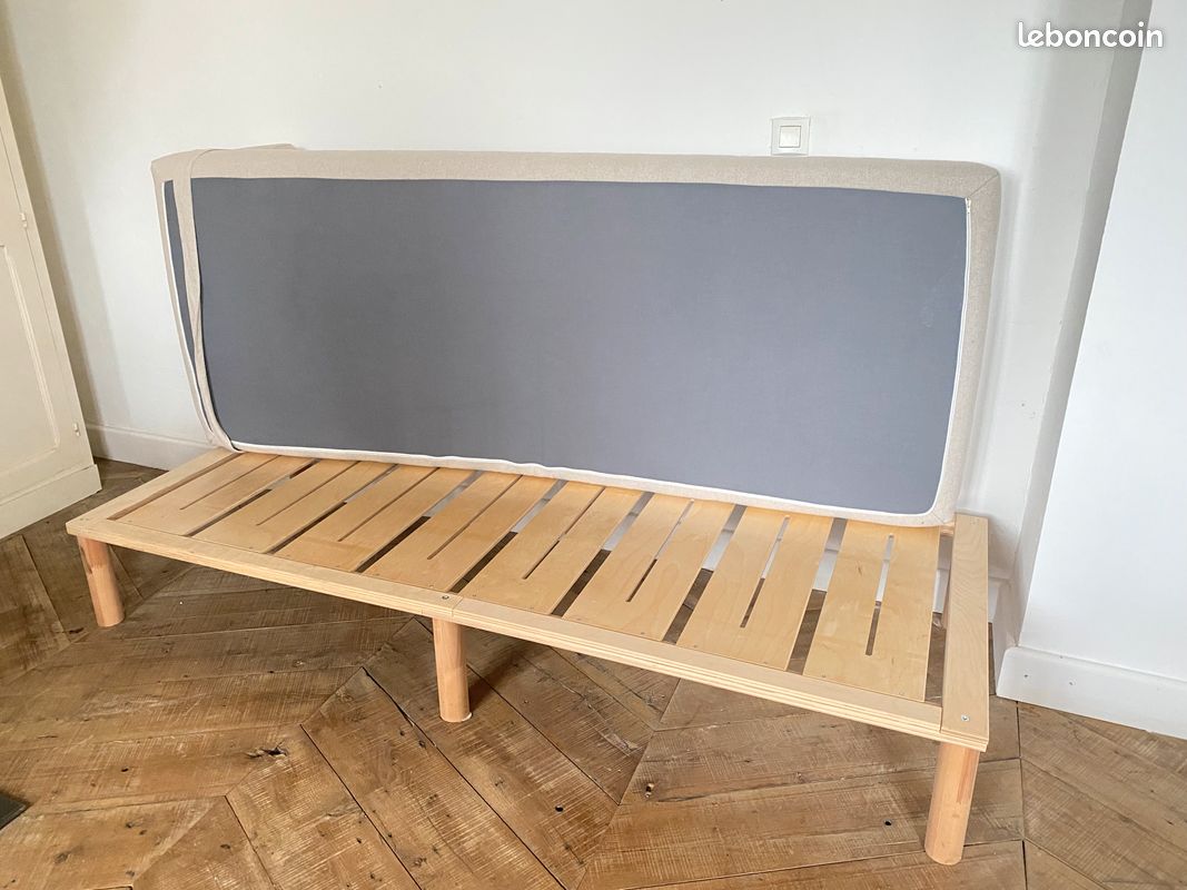 Housse divan IKEA x Virgil Abloh + sommier en bois + matelas 80x200 (image 5)