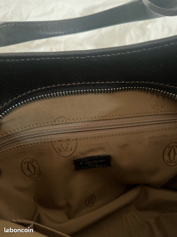 Sac noir cuir Cartier (image 6)