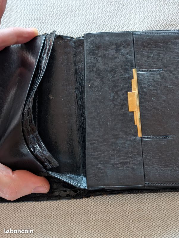 Portefeuille Carnet Ancien Art Nouveau Italie Début 1900 - Cuir Et Argent 800 - Très Bon état