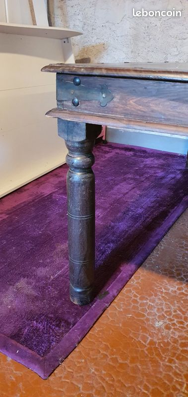 Table avec 4 chaises en bois exotique (image 6)
