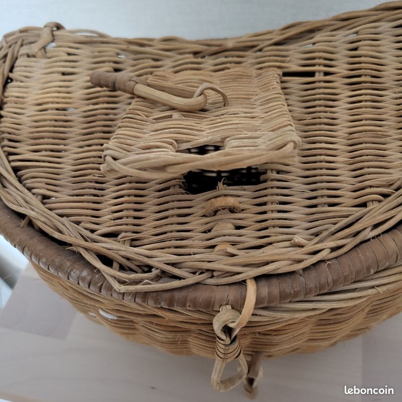 2 Anciens Paniers De Pêche En Osier (creel) - Vintage États-Unis