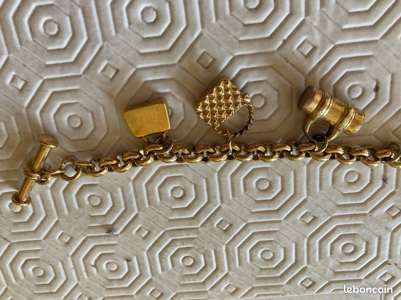 Bracelet à Breloques Agatha 'Le Golfe' - Métal Doré Fantaisie - Style Vintage Et Occasion