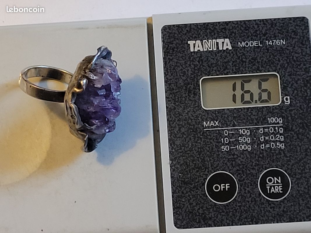 Bague en argent sterling 925 avec pierres précieuses en améthyste véritable, taille 5 3/4 - Canada