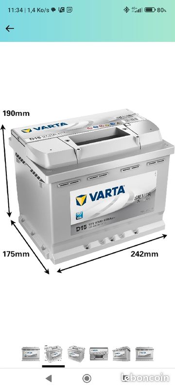  Varta Silver Dynamic D15 Batterie Voitures, 12 V 63Ah 610 Amps  (En)