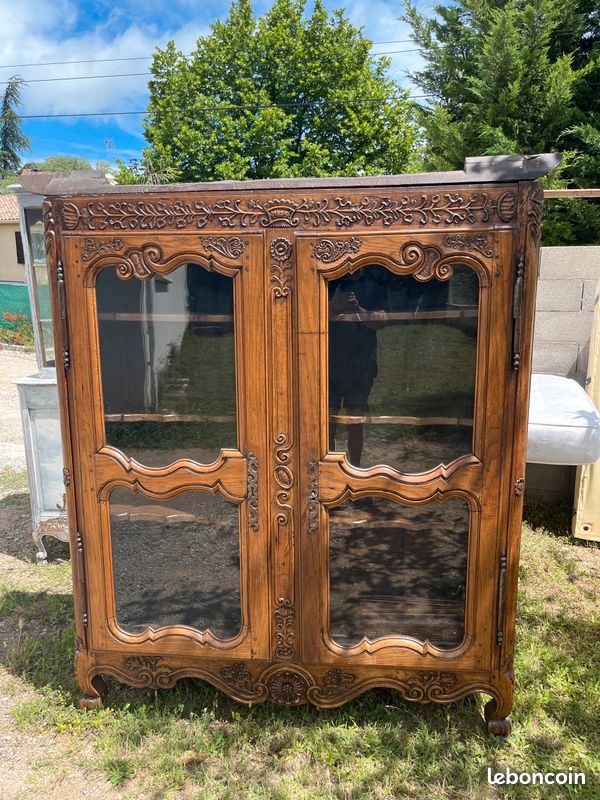 Armoire ancienne portes vitrées (image 1)