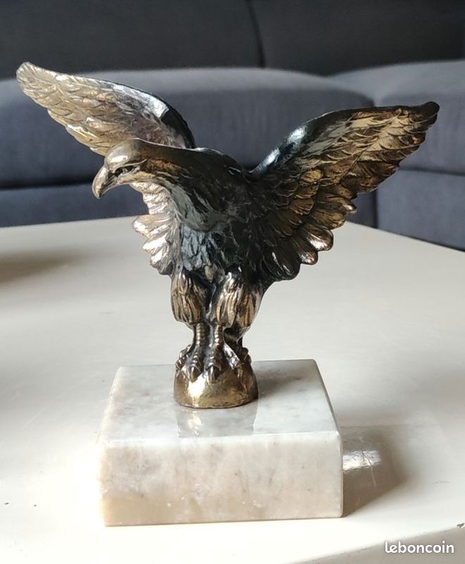 Statue Aigle En Résine Ailes Déployées - Décoration Salon Bureau Bronze Rétro