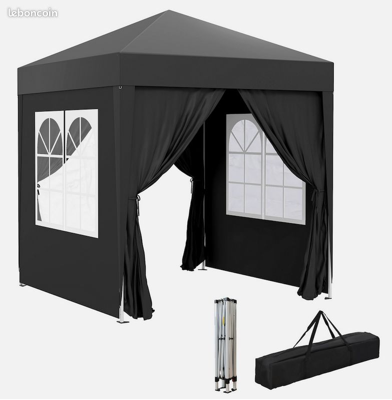 Tonnelle pliante 200x200x240cm Noir - Neuf - Livraison gratuite en France â â â (image 1)