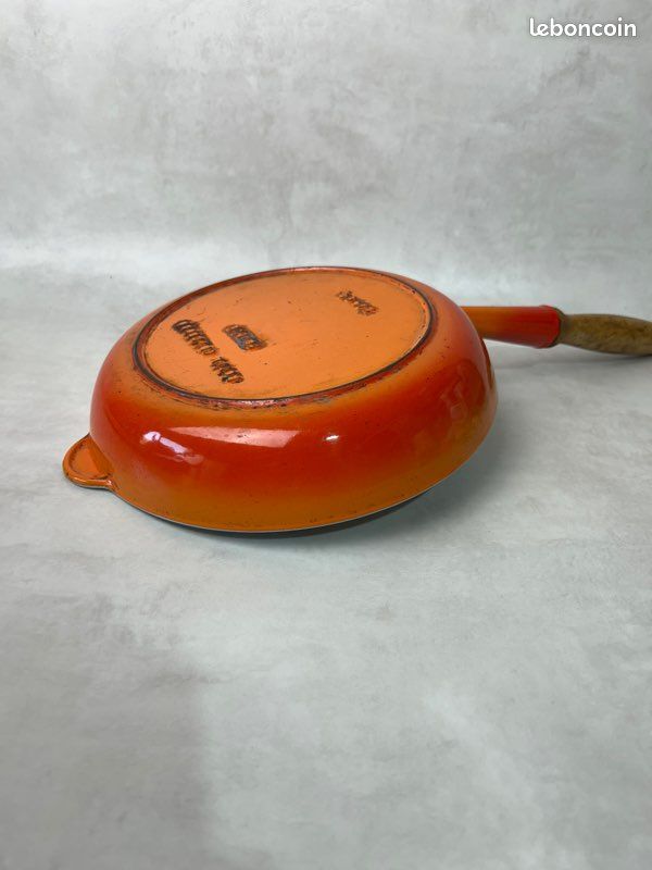 Ancien Caquelon Orange en Fonte Émaillé | Kaufen auf