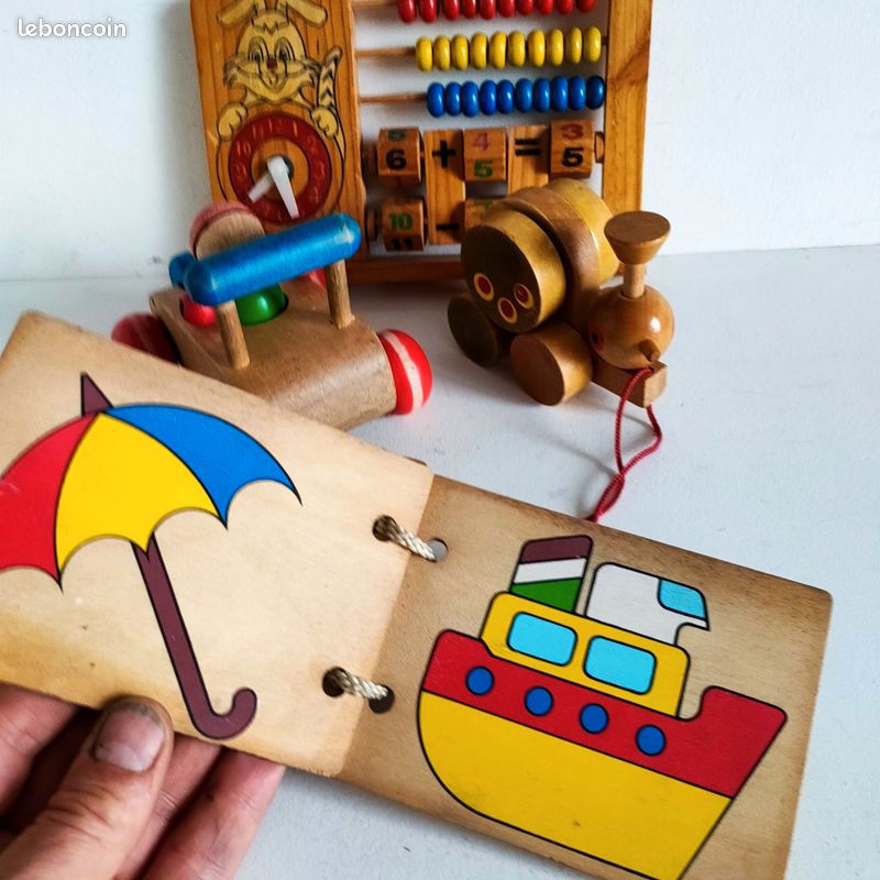 Lot de 4 jouets pour enfant - jeux d'éveil pour enfants - jouets en bois - vintage 50's (image 6)