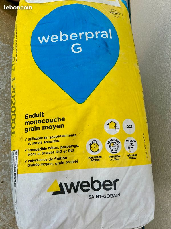 Enduit d'imperméabilisation et décoration weberpral G pour façade neuve - blanc cassé 001 (image 2)