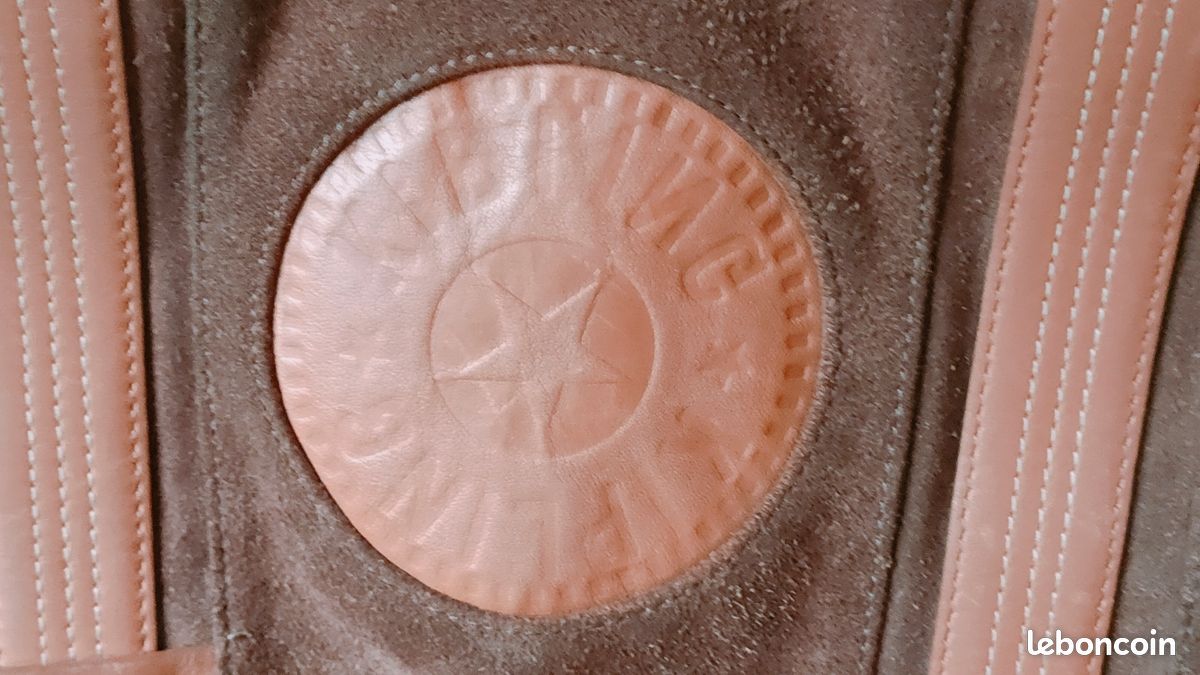 Sac vintage en cuir et daim marron + porte monnaie Kipling (image 3)