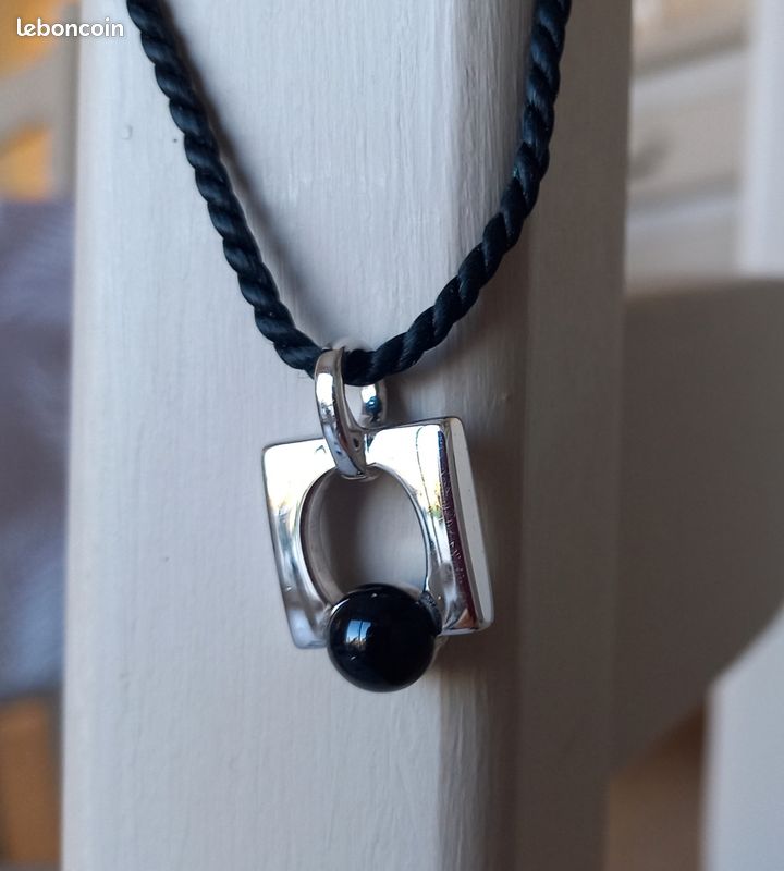 Pendentif Pierre Lang En Alliage Argenté Gris - Occasion (micro-rayures)