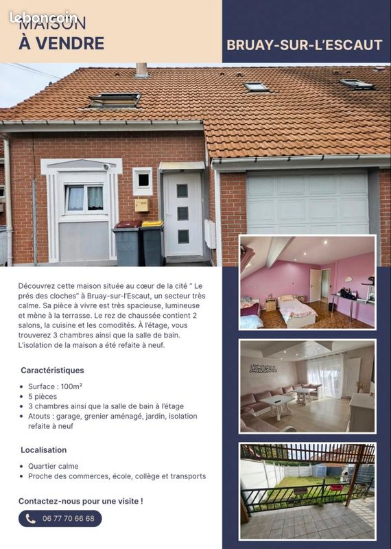 Maison 5 pièces 100 m² · à Bruay-sur-l'Escaut · 100 m² · 140 000 €