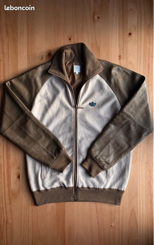 Veste Adidas Originals vintage laine beige marron M – style rétro premium (image 7)