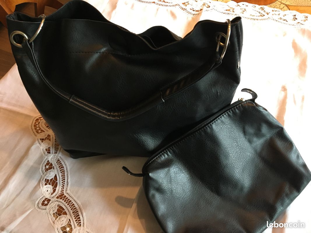 Sac à main porté épaule noir (image 2)