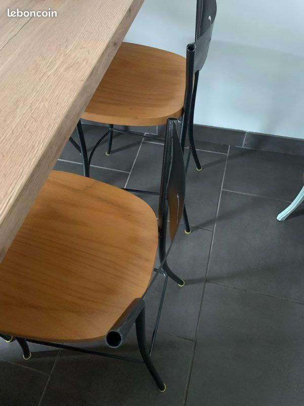Vends 4 tabourets acier et bois (image 4)