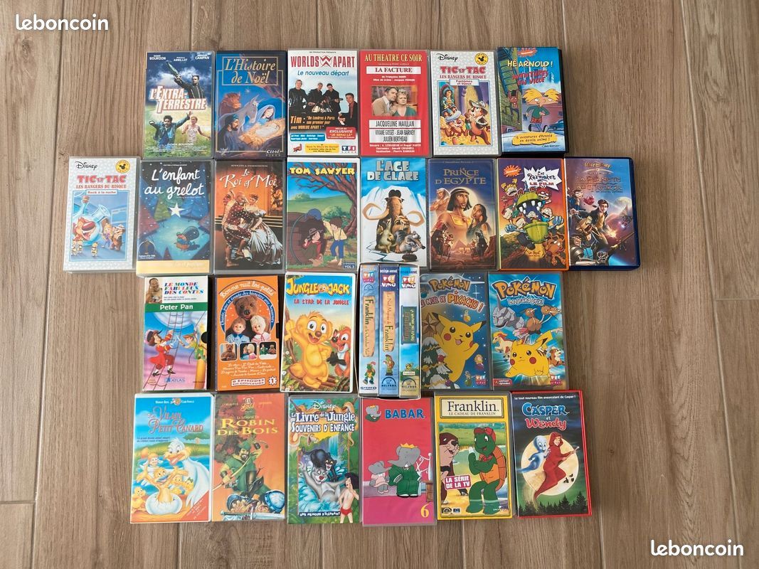 VHS dessins animés / films jeunesse – 3 euros unité ou 60 euros le lot (28 cassettes) (image 1)