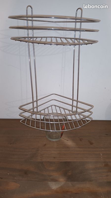 Étagère double d'angle inox (image 1)