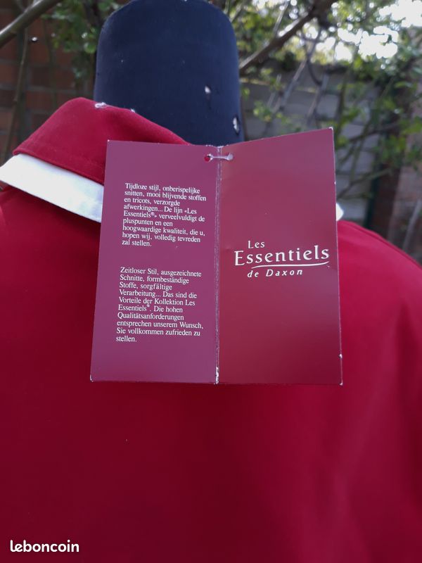 Parka Imper Blouson Caban DAXON Les ESSENTIELS Rouge Taille 50 Neuf (image 9)